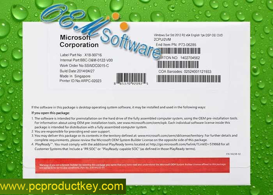 Lizenz-Windows Servers 2012 Dvd-Kasten-Windows Server-2012 Soem-R2 Bit R2 64