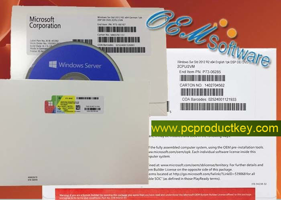 Kasten-Soem-Satz-Produkt-Schlüssel-Lizenz Windows Servers 2012 R2 Standardkleinschlüssel-DVD